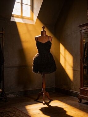 NWT TOPSHOP Black Fit-and-flare Mini Dress Spaghetti Straps Size 6